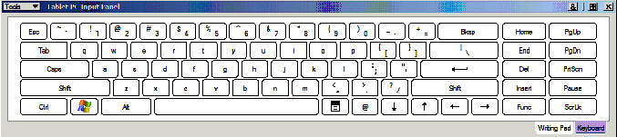 Tablet Input Panel - Keyboard